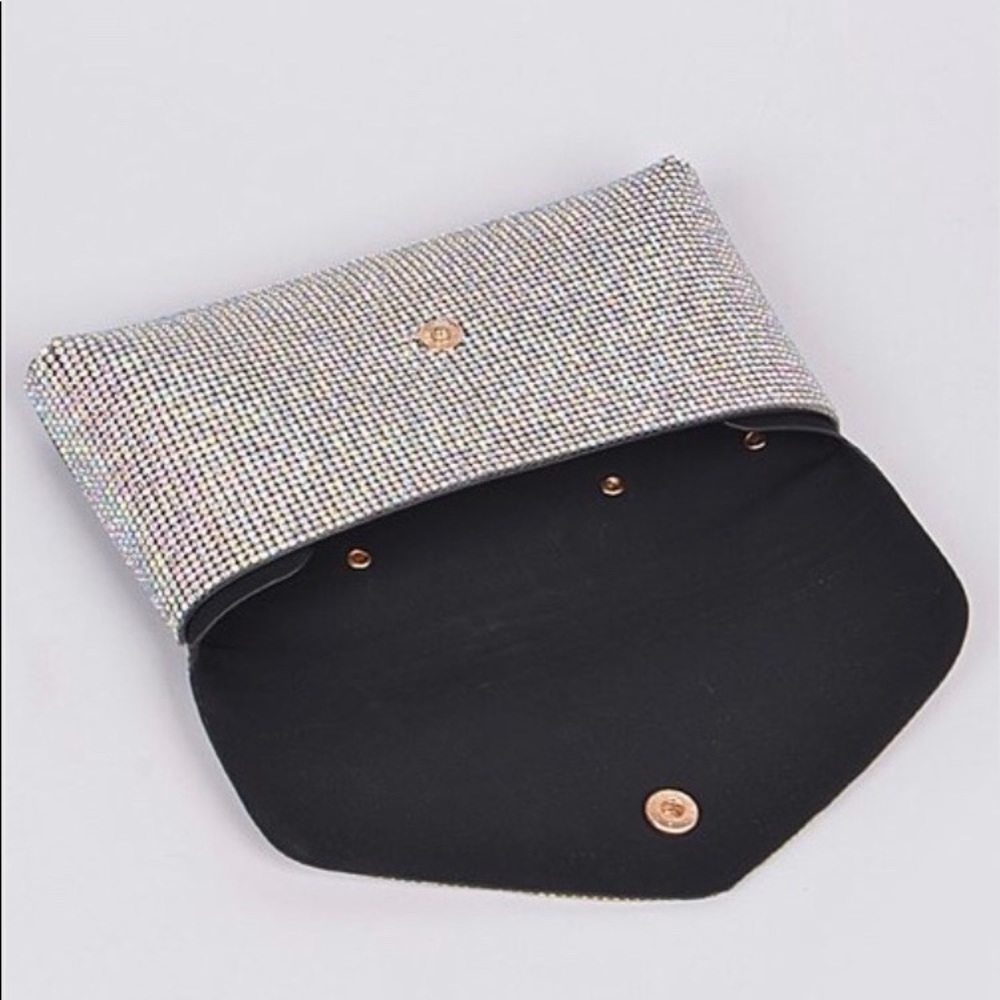 💥HP Shiny CRYSTAL EMBELLISHED CLUTCH PURSE BELT - Picture 5 of 7